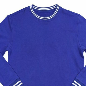 Sudadera Extra Grande Personalizada para Mujer, 100% Algodón, Cuello Redondo, Azul y Blanco, Bordado Chenille, Letras con Logotipo Frontal, Estampado en la Manga, Invierno - Product Image 2