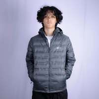 Veste d'hiver matelassée ultra-légère en duvet d'oie, sans coutures, à capuche longue, écologique, pour hommes, service OEM, prix de gros