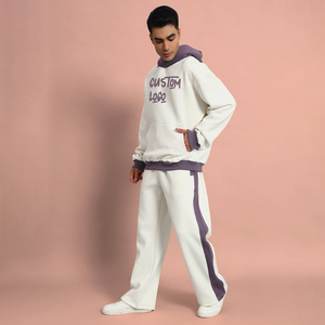 Combinaisons de survêtement personnalisées pour hommes, sweat à capuche imprimé personnalisé, poids lourd, haute qualité, respirant, vêtements de ville pour hommes, pantalons de survêtement empilés - Product Image 1