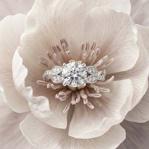 Bague de fiançailles Jeulia Vintage Milgrain Tulip Twist Round Fashion - Product Image 4