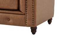 Silla de un asiento de cuero con mechones Chesterfield de gama alta moderna de estilo europeo, diseño japonés para sala de estar o muebles de hotel