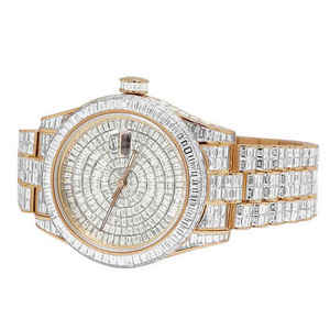 Montre analogique mécanique de luxe de style hip-hop en acier inoxydable avec cadran en cristal saphir pour unisexe - Product Image 1