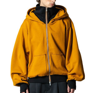 Sweat à capuche pour homme en denim délavé surdimensionné vintage déchiré à manches longues personnalisé OEM de haute qualité - Product Image 2