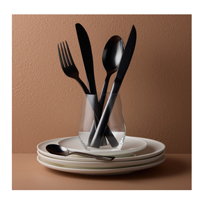 Cuillère à couverts en acier miroir 4 pièces personnalisable mariage noir mat cuillère à dessert café cuillère à ventouses ronde - Product Image 5