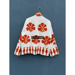 Uzbek Floral Embroidery Suzani Velvet Fabric Jacket Handmade Winter Jacket With Inside Lining Boho Hippie Jacket <b>Coat</b> - Product Image 6