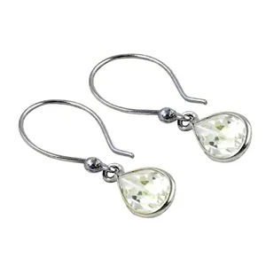 Boucles d'oreilles pendantes en pierre naturelle argentée Art Palace, style mariage tendance pour femme, serti clos - Product Image 1