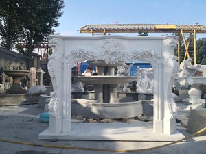 Chimenea independiente de mármol tallado a mano de diseño antiguo, chimenea de piedra Natural, inserto de chimenea, envolvente de fuego para hoteles al aire libre - Product Image 6