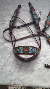 Luxury Custom Premium Western Horse Headstall Breast Collar High Quality <b>Equestrian</b> Riding Leather Rhinestones Handmade Custom - Product Image 2