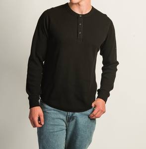 เสื้อยืดแขนยาวผู้ชายผ้าฝ้าย100% ระบายอากาศได้ดีและเป็นมิตรกับผิวเสื้อยืดติดกระดุม - Product Image 1