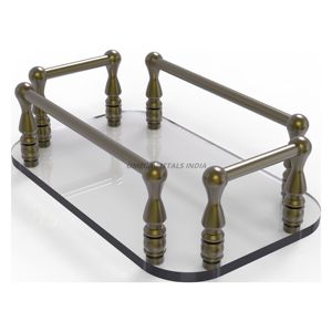 Plateau de service noir rond élégant avec affichage élégant et luxueux à bord doré et solution de divertissement élégante - Product Image 2