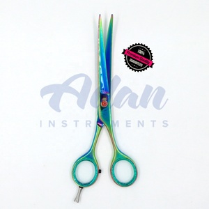 7-Inch Japanese Stainless Steel Pet Grooming <b>Scissors</b> Multi-Color Curved Blades with Sharp Tips for <b>Dog</b> Grooming in Salons - Product Image 3