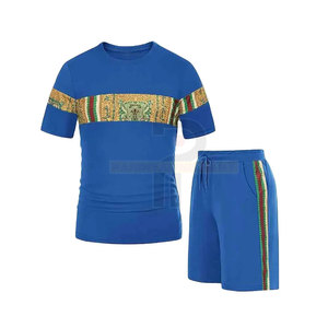 Conjunto de ropa deportiva informal de verano para hombre Pantalones cortos de felpa transpirables de dos piezas con logotipo personalizado Chándal al por mayor - Product Image 1