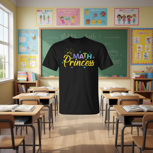 Maglietta Math Princess per ragazze, abbigliamento scolastico per bambini, design divertente - Product Image 2