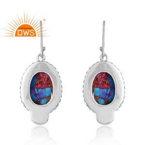 Handmade Design Sterling Silver Natural Mojave Copper Purple <b>Turquoise</b> Gemstone <b>Earring</b> Custom Jewelry Manufacturer - Product Image 2