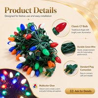 OEM ODM C7 LED Weihnachtsbeleuchtung Mehrfarbige Dekorative Beleuchtung für Baum Dachlinie Party Event Feiertagsdekoration