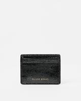Porte-cartes de luxe pour femme en cuir véritable style anglais, minimaliste, avec motif crocodile embossé par transfert thermique