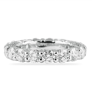 Anillo de Eternidad con Diamantes Redondos de 3.25 Quilates con Engaste Compartido, Elegantes Anillos de Diamantes - Product Image 1
