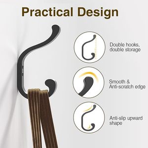 Aluminium Wall Mount Coat <b>Hooks</b> Heavy Duty Hangers for Bedroom & Bathroom for Hanging Clothing & <b>Towels</b> - Product Image 4