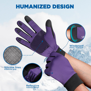 Guantes atléticos cálidos de poliéster resistentes al agua para hombres Invierno Correr Tacto suave Diseño deportivo duradero - Product Image 3