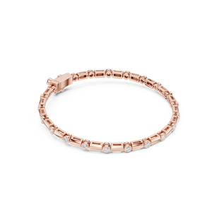 Professional B2B Supply India 18K <b>Solid</b> Rose <b>Gold</b> Unisex Luxury Certified Bracelet with Lab Grown Brilliant Cut Diamonds - Product Image 4