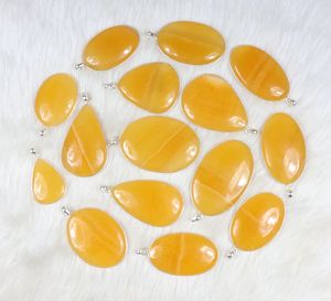 Pendentif en calcite jaune serti de pierres précieuses personnalisées pour les commandes en gros - Product Image 3