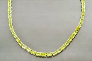 Peridot Tennis Necklace Bridal Jewelry Engagement Wedding Gift Anniversary Sterling Silver Elegant Green Gemstone - Product Image 3