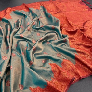 Precioso impresionante diseñador indio Kanchi Silk Sari última blusa elegante exclusiva calidad superior nupcial étnico fiesta desgaste mujeres - Product Image 1