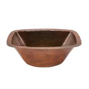 Pure <b>Copper</b> Hand Hammered Round Bathroom Sink Counter Top Wash Hand Basin Hotel Villas Resort Bathroom Usage in Wholesale Price - Product Image 5