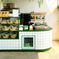 Boulangerie Composite magasin de détail longue bande droite style stratifié ligne droite type présentoir