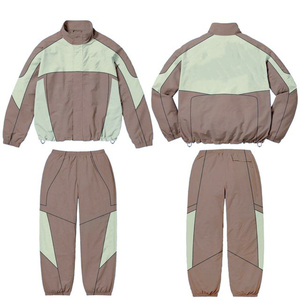 2025 personnaliser Logo Streetwear coupe-vent survêtement avant Zip élastique déchets 100% Nylon survêtement deux pièces ensemble pleine longueur - Product Image 2