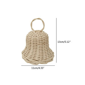 <b>Mini</b> Rattan Bell Gift Box, Cost-Effective DIY Rattan Bell <b>Christmas</b> Decor for Home Party, Unique Handmade Wicker <b>Tree</b> Ornament - Product Image 5