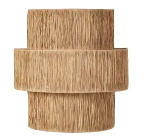 Handgemaakte Marokkaanse Raffia Wandlamp Raffia Geweven Stro Wandlamp