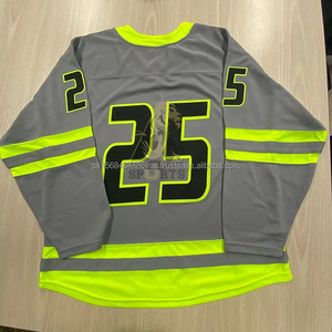 เสื้อฮอกกี้น้ำแข็งผู้ชายขายดี ออกแบบเองได้ แห้งเร็ว ชุดทีม รับผลิตตามแบบ (OEM) ชื่อทีม ขายส่ง พิมพ์ลายด้วยความร้อน 100% - Product Image 3