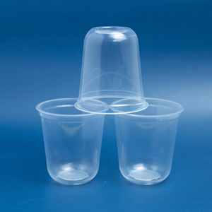 Livraison rapide Échantillons gratuits Usine Diamètre 95mm 16oz 24oz Tasse PP jetable en plastique en forme de U avec couvercle plat en forme de dôme pour café thé - Product Image 1