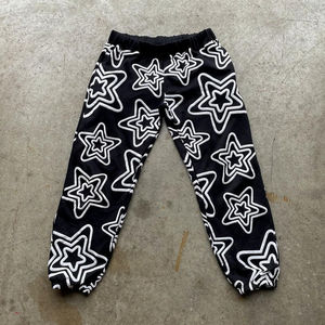 Derniers pantalons de survêtement pour hommes en coton 100% à taille mi-haute, couleur lavée, logo personnalisé imprimé en gros - Product Image 3