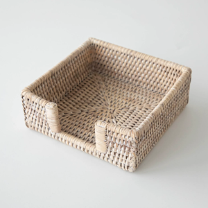 Boîte à mouchoirs rectangulaire vintage en rotin tressé écologique de haute qualité, accessoires de décoration pour la maison, fabrication vietnamienne - Product Image 1