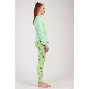 KADIN LYC SUPREM O YAKA UZUN KOL ETEGI OVAL MANSETLI TAYT PIJAMA TAKIM - เยซิล - เยซิล - Product Image 4