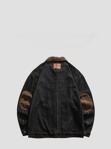 2024 hiver Collection hommes à la mode haute rue Denim vestes haut nouveauté Patchwork décontracté vêtements de travail manteaux - Product Image 3