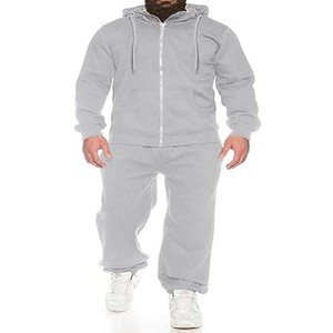 Chándal grueso en blanco de algodón con estampado de logotipo personalizado, chándal de algodón transpirable liso con Bordado de lana unisex a granel - Product Image 1