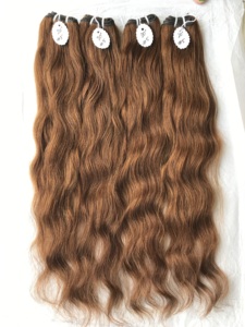 ผมต่อแบบ Remy สำหรับต่อผม Remy ผมยาว20นิ้วของชาวแคมโบเดียนแบบคลื่นธรรมชาติสำหรับผู้บริจาคคู่เครื่องทอ #5สี100% - Product Image 2