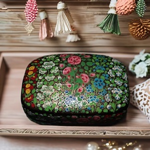 Handcrafted Elegant <b>Paper</b> Mache Jewelry & Trinket <b>Boxes</b> Timeless <b>Storage</b> with Artistic Charm - Product Image 2
