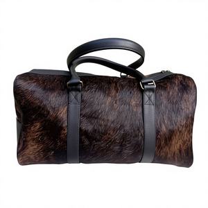 Sac de voyage unisexe en cuir de vachette à poils, style western, LHDB-0155 - Product Image 4