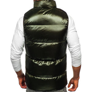 Veste bouffante d'hiver à fermeture éclair à la mode légère personnalisée sans manches à capuche produit de gros avec gilet bouffant en tissu chaud - Product Image 2