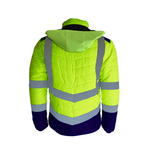 Factory Directly Wholesale Hi-Vis <b>Reflective</b> Safety Puffer Jacket Polyester <b>Material</b> Water Proof <b>Reflective</b> Jackets - Product Image 2