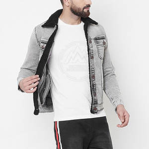 Nouveau design de veste en jean pour hommes veste en jean de couleur unie pour hommes vente en gros de streetwear veste en jean pour hommes - Product Image 5