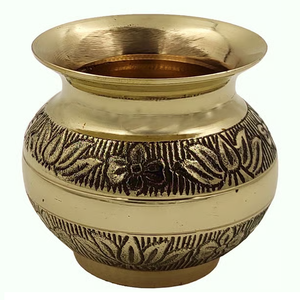 Lota de Latón Puro Vintage de Alta Calidad con Grabado y Acabado Pulido para Uso en la Cocina, Artículo de Cocina Árabe Antiguo Lutiya - Product Image 6