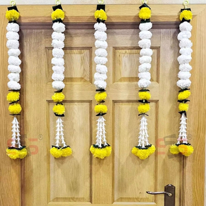 Guirlande de fond de fête Haldi Mehendi traditionnelle indienne décorations de mariage suspendues - Product Image 1