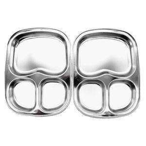 Bandejas de acero inoxidable con dibujos animados para el hogar y la escuela, bandeja de aperitivos para cochecito universal, contenedores de comida para niños - Product Image 2