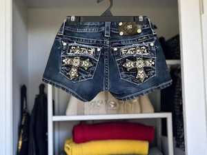 Mini Short de algodón vaquero retro MS Handicraft | Ropa de calle de tiro bajo para Mujer | Bolsillos góticos gráficos Y2K | Acogedor traje de verano | Edgy - Product Image 4