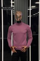 Suéter informal de otoño para hombre para cuello Polo manga larga cremallera cálido calor Cachemira Mohair estampado Jacquard Logo botón raya letra